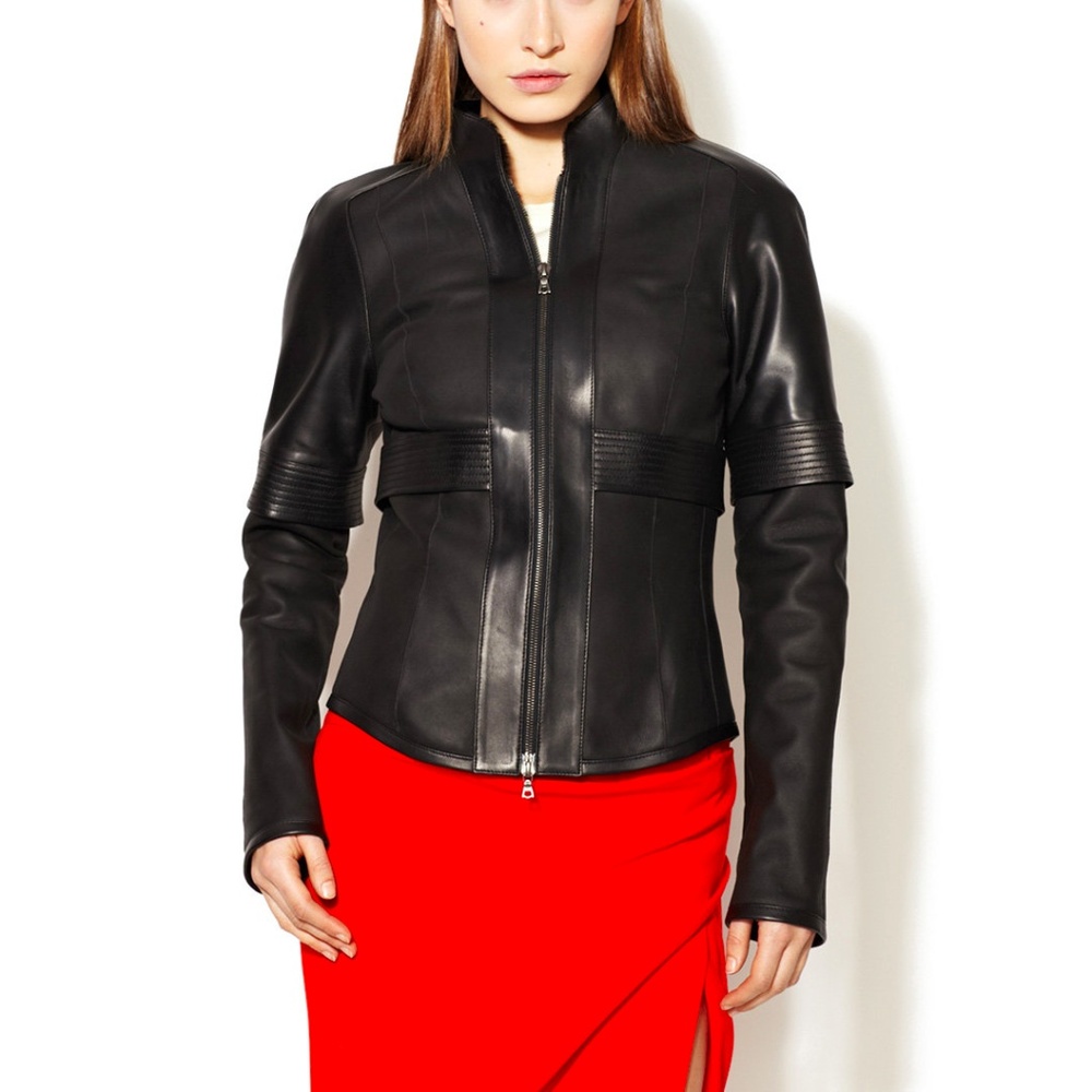 Narciso Rodriguez leather motorcycle jacket
